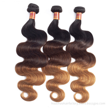 100% Unprocessed from 1 Donor  No Tangle No Shed Ombre Body Wave Bundles Virgin Peruvian Hair